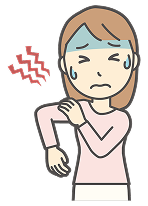 肩が痛い様子